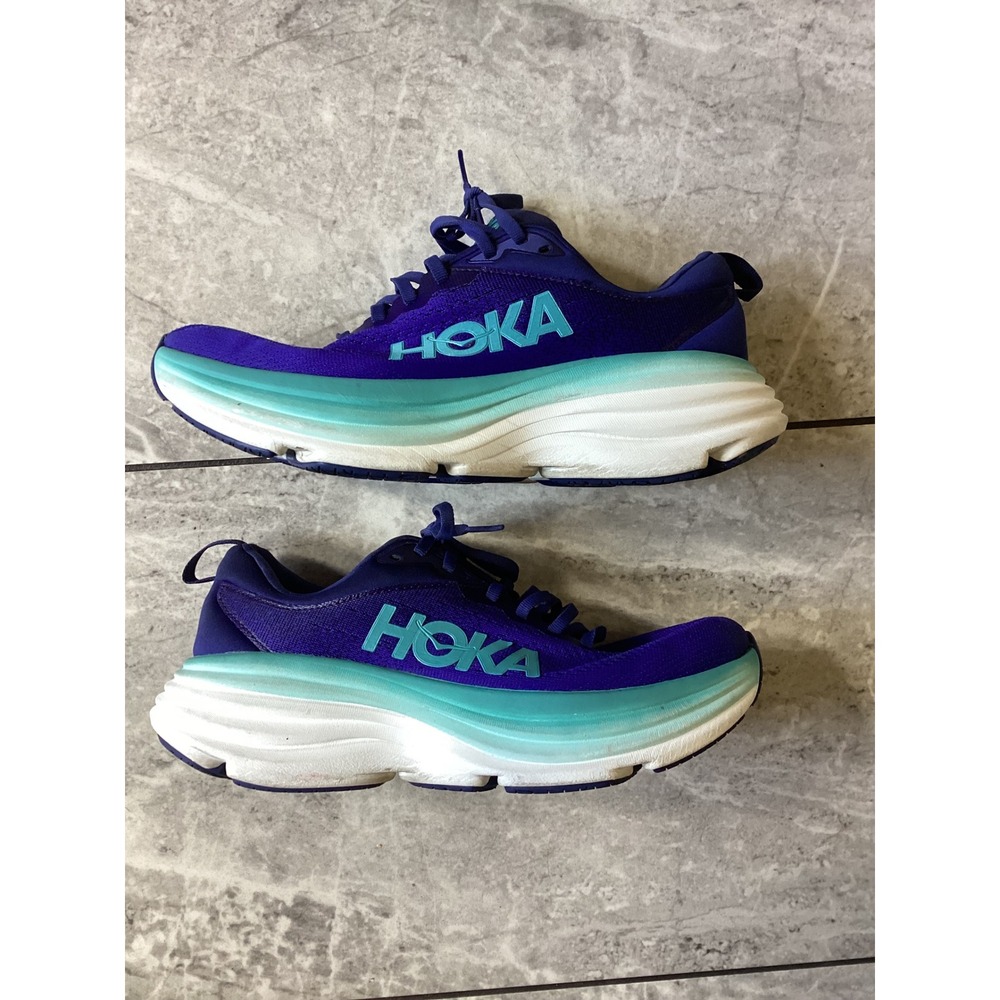 Hoka Bondi 8 Womens 8.5 Running Shoes Deep Lake Ceramic Blue Purple 1127952
